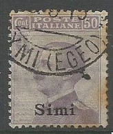 Isole Italiane Egeo - SIMI - #7  Michetti C.50 Violetto Usato - Egée (Simi)