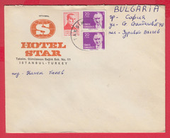 253113 / Cover 1983 - 50 Lire Mustafa Kemal Atatürk , Istambul Hotel STAR Turkey Turkije Turquie Turkei To Bulgaria - Covers & Documents