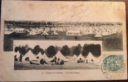 2 Cpa, Militaria, Camp De Châlons- Vue Des Tentes Et Campement D'Artillerie , éd Lib Militaire Guérin, De 1907 Et 1908 - Camp De Châlons - Mourmelon