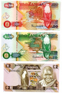 Zambie  / Lot De 3 Billets / UNC - Zaire