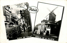 Paris * 18ème * Montmartre * Place Du Tertre Et Moulin De La Galette * Voiture Automobile Ancienne - Arrondissement: 18