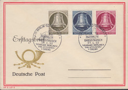 Berlin Mi Nr. 82+85+86  Einweihung Der Freiheitsglocke ( Rechts) - Amtlicher FDC 27.01.1952 - 1948-1970