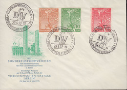 Berlin Mi Nr. 88-90  Vorolympische Festtage - Sonderstempel 29.06.1952 - 1948-1970