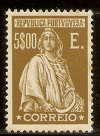 PORTUGAL Yvert 436* Mh  5 Escudos Bistré  Céres  1926  NL606 - Unused Stamps