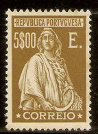 PORTUGAL Yvert 436* Mh  5 Escudos Bistré  Céres  1926  NL606 - Nuovi