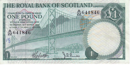 BILLETE DE ESCOCIA DE 1 POUND DEL AÑO 1969  (BANKNOTE) EDINBURGH - 1 Pound