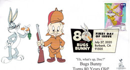 Bugs Bunny 80th Anniversary First Day Cover, With Digital Color Pictorial (DCP) Postmark From Burbank, CA.  #5 Of 10 - 2011-...