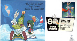 Bugs Bunny 80th Anniversary First Day Cover, With Digital Color Pictorial (DCP) Postmark From Burbank, CA.  #8 Of 10 - 2011-...
