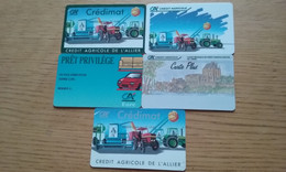 LOT DE 5 CARTES BANCAIRES ESSAIS ? DEMONSTRATIONS ? CREDIT AGRICOLE !!! - Disposable Credit Card