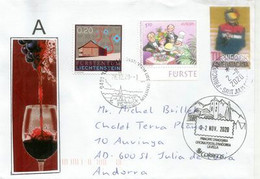 2020.Lettre De Ruggell,Liechtenstein,adressée Andorra Pendant Confinement Coronavirus,avec Vignette Prévention - Storia Postale