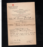 CROIX ROUGE / DEUTSCHES ROTES KREUZ - Document De Requête De La Croix Rouge Allemande - Rotes Kreuz