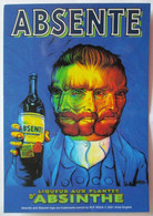 CARTE PUB ABSENTE 55 LIQUEUR AUX PLANTES D ABSINTHE VINCENT VAN GOGH FORCALQUIER - Autres & Non Classés