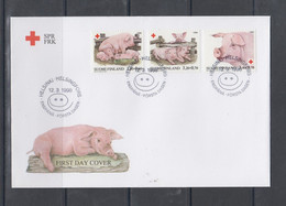 Finland 1998 Mi 1427-9 FDC Pigs - Other & Unclassified