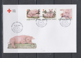 Finland 1998 Mi 1427-9 FDC Pigs - Otros & Sin Clasificación