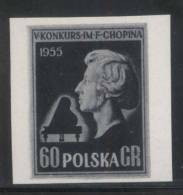 POLAND 1954 CHOPIN PIANO COMPETITION BLACK PRINT NHM Music Composers France - Prove & Ristampe