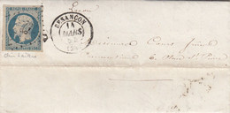 LETTRE. PRESIDENCE N° 10.  14 MARS 1854. DOUBS. BESANCON. PC 378. POUR LYON - 1852 Louis-Napoleon