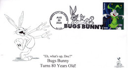 Bugs Bunny 80th Anniversary First Day Cover, With Black & White Pictorial Local Postmark  #4 Of 10 - 2011-...