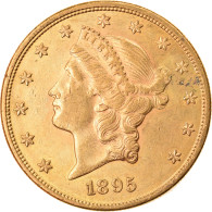 Monnaie, États-Unis, Liberty Head, $20, Double Eagle, 1895, U.S. Mint - 20$ - Double Eagles - 1877-1901: Coronet Head (Tête Couronnée)