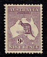 Australia 1913 Kangaroo 9d Deep Violet 1st Watermark MH - Nuevos