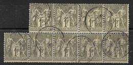 France N°72 N/B Bloc De 9 Timbres Cote 350€ - 1876-1878 Sage (Tipo I)
