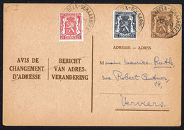 Changement D'adresse N° 6 I FN (texte Français/Néerlandais) - Circulé - Circulated - Gelaufen - 1943. - Adressenänderungen