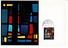 CARTE MAXIMUM VITRAUX STAINED GLASS GLASMALEREI SUISSE PRO PATRIA ART 1971 - Cartoline Maximum