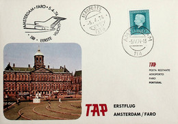 1974 Netherlands 1st TAP Flight Amsterdam - Faro - Luchtpost