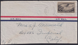 1931-H-81 CUBA REPUBLICA 1931 10c AVION USS NEW MEXICO TO MEXICO PAQUEBOT TO US. - Used Stamps