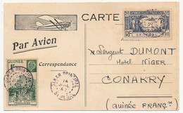 AOF - Sénégal - Carte Postale "Par Avion" Affr TP AOF Sénégal Et AOF Guinée - Obl Dakar Principal 14 Juillet 1943 - Posta Aerea