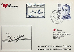 1983 Venezuela 1st TAP Lockheed L-1011 Tristar  Flight Lisbon - Caracas - Lisbon (Link Between Caracas And Lisbon) - Venezuela