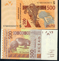 W.A.S. LETTER S = GUINEA BISSAU P919Sh  500 Francs (20)17  UNC. - West-Afrikaanse Staten