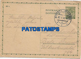 146658 CZECH REPUBLIC BYSTRICE U BENESOVA YEAR 1940 CIRCULATED TO PRAHA BREAK POSTAL STATIONERY POSTCARD - Unclassified