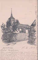 Champagne VD, Eglise, Dessin Litho (17.9.1903) - Champagne