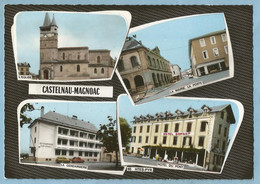 A143  CP  CASTELNAU-MAGNOAC   (Hautes-Pyrénées) L'Eglise - La Mairie La Poste - La Gendarmerie - Hôtel Du Pont  ++++++ - Castelnau Magnoac