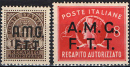 TRIESTE - AMGFTT - 1947 - 1 E 8 LIRE - MNH - Revenue Stamps