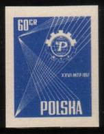 POLAND 1957 POZNAN 26TH INTERNATIONAL TRADE FAIR COLOUR PROOF NHM ( NO GUM) - Proofs & Reprints