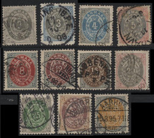 Denmark (08) 1875 Numerals Set In Ore. Used. - Autres & Non Classés
