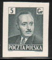 POLAND 1950 PRESIDENT BIERUT IMPERF BLACK PROOF NHM ( NO GUM) - Essais & Réimpressions