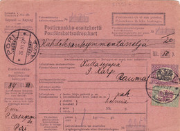 21593# FINLANDE POSTIENNAKKO OSOITEKORTTI PORI 1927 Pour RAUMA POSTFÖRSKOTTSADRESSKORT - Colis Postaux
