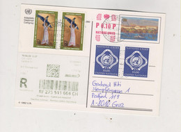 UNITED NATIONS GENEVE 2008 Nice Postcard (part Of Parcel) Used With 2 X 10 Fr Value To Austria - Cartas & Documentos