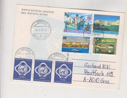 UNITED NATIONS GENEVE 2008 Nice Postcard (part Of Parcel) Used With 3 X 10 Fr Value To Austria - Lettres & Documents