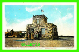 YELLOWSTONE, WY - THE LOOKOUT SUMMIT OF MT. WASHBURN - ANIMATED PEOPLES & OLD CARS - PUB. BY J. E. HAYNES - - Yellowstone