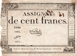 FRANCIA  ASSIGNAT 100 FRANCS 1795 P-A78 - ...-1889 Tijdens De XIXde In Omloop