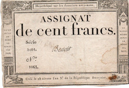 FRANCIA  ASSIGNAT 100 FRANCS 1795 P-A78 - ...-1889 Francos Ancianos Circulantes Durante XIXesimo