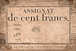 FRANCIA  ASSIGNAT 100 FRANCS 1795 P-A78 - ...-1889 Circulated During XIXth
