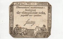 FRANCIA-50 SOLS 1793 P-A 70b - ...-1889 Anciens Francs Circulés Au XIXème