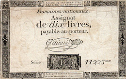 FRANCIA 10 LIVRES 1792  P-A66 - ...-1889 Franchi Antichi Circolanti Durante Il XIX Sec.
