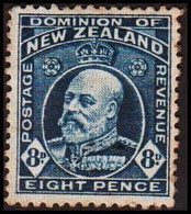 1909-1916. New Zealand. Edward VII EIGHT PENCE  Perf. 14. Hinged. (MICHEL 129CX) - JF410373 - Unused Stamps