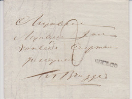 LAC De EECLOO (griffe Linéaire) - Vers BRUGES Taxe 2 - Très Frais - 1814-1815 (General Gov. Belgium)