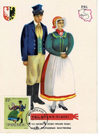 CARTE MAXIMUM POLOGNE 1970 COSTUMES REGIONAUX - Maximum Cards